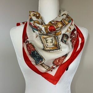NWT Petit moments red scarf red, blue gold